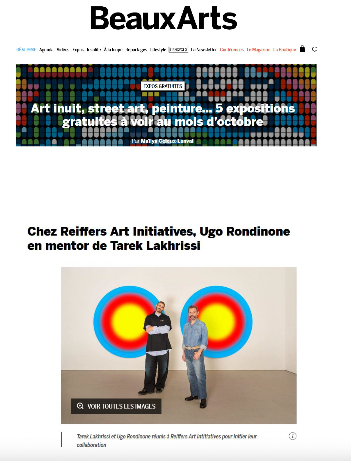 Chez Reiffers Art Initiatives, Ugo Rondinone en mentor de Tarek Lakhrissi